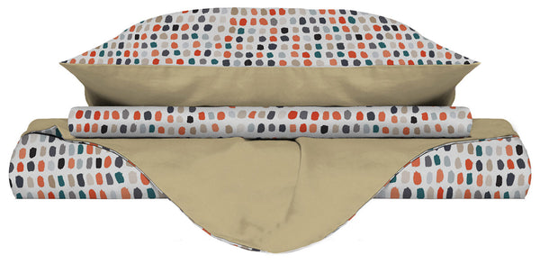 sconto Housse de couette double face avec taies d'oreiller imprimées croquis différentes tailles