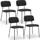 Set 4 Sedie Parigi con Struttura in Metallo e Seduta Ergonomica in Tessuto Nero     