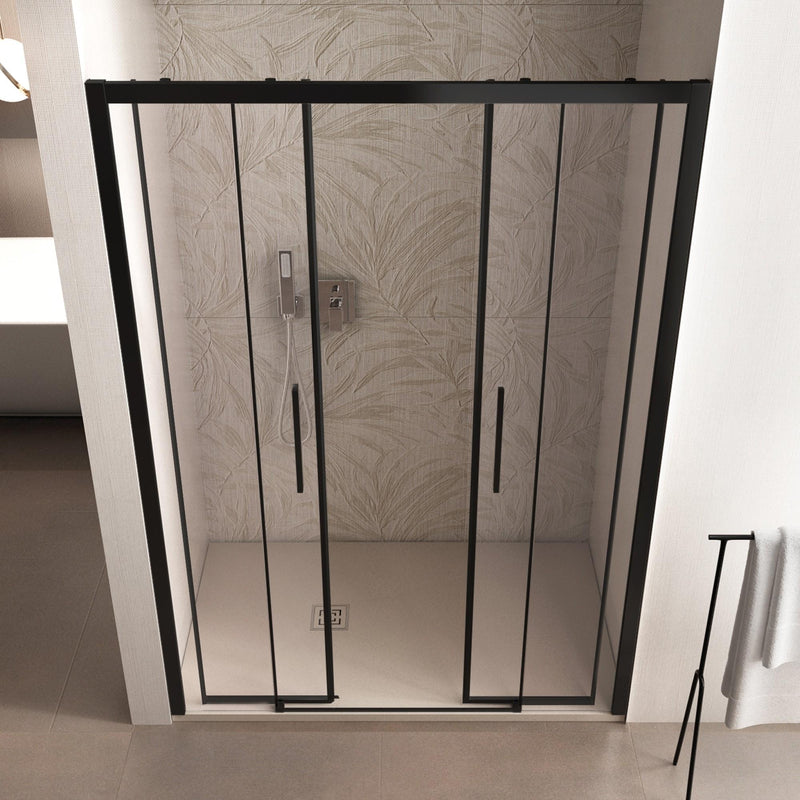 Porta Parete Doccia 2 Ante Scorrevoli in Cristallo Trasparente 6mm H195 Bonussi Eliane Varie Misure