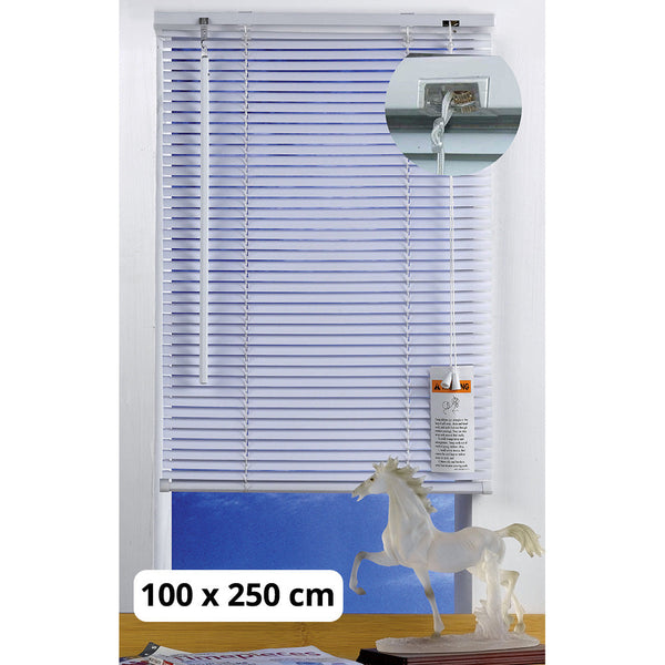 acquista Store Vénitien Avec Ruban 25 Mm Couleur Blanc 100X250 Cm