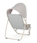 Poltrona da Giardino con Cuscini e Tettuccio 113x86x142h cm in Acciaio e Textilene Taito Grigio Chiaro  