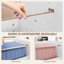 Cassettiera per Ufficio a 4 Cassetti 40x42x130,8 cm con 2 Serrature e Barra Portadocumenti in Legno Bianco 
