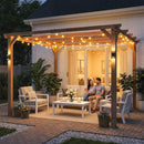 Pergola da Giardino 3x3 m con Supporti Triangolari e 5 Travi in Legno di Abete Colore Legno      