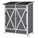 Casetta da Giardino Portautensili con Doppia Porta139x75x160 cm in Legno Grigia