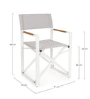 Set 2 Sedie Pieghevoli da Regista 51x54x86 cm in Alluminio Lagun Bianca