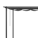 Pergola da Giardino 390x290x220 cm in Acciaio e Poliestere Grigio scuro
