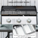 Piastra di Cottura a Gas GPL 60,5x48,5x21 cm da Tavolo con 3 Bruciatori da 3kW Nero