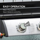 Piastra di Cottura a Gas GPL 60,5x48,5x21 cm da Tavolo con 3 Bruciatori da 3kW Nero