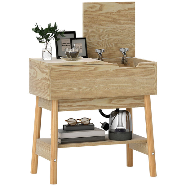 online Tavolino da Salotto in Stile Boho 30x60x60,5 cm con Vano a Scomparsa in MDF color Legno