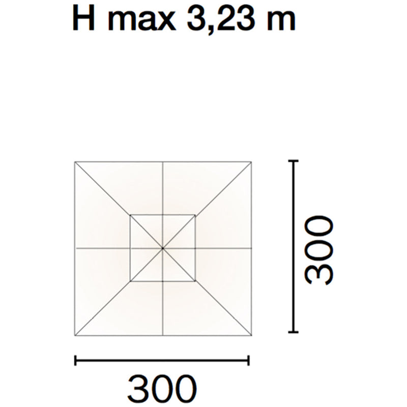 Ombrellone da Giardino Decentrato in Legno 3X3m Vorghini UnShake Ecrù