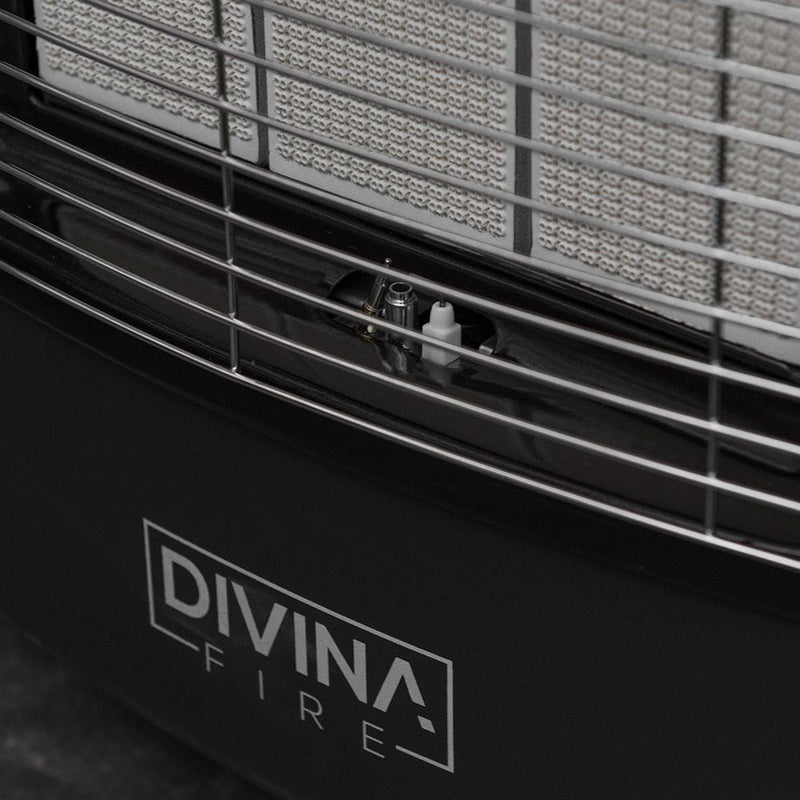 Stufa a Gas Gpl Ventilata da Interno con Ifrarossi e Alogena 4,2 kW Nera