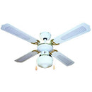 Ventilatore da Soffitto con 4 Pale e 1 Lampada Diametro 105 Cm 3 Velocita'