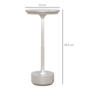 Lampada da Tavolo a LED Senza Filo Touch Ø13x28,5 cm Batteria Ricaricabile Argento
