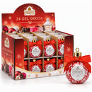Set 24 Gel Doccia Natalizi 100 Ml Profumo Ciliegia Pallina Natale con Fiocco