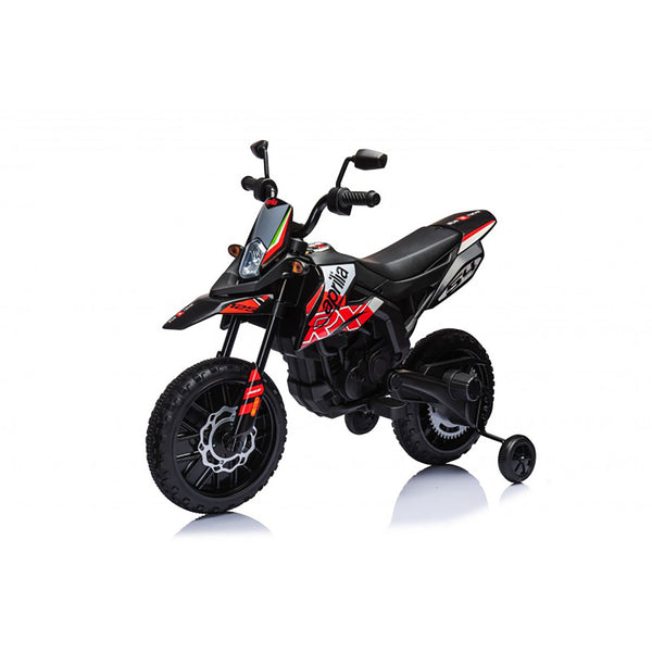 Moto Elettrica per Bambini Aprilia RX-125 Small 12V Cross Sedili In Pelle Luci Led Bluetooth Sospensioni a Molla Rosso acquista