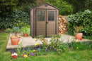 Casetta da Giardino Porta Attrezzi 185x226x152 cm in Resina Keter Scala 6x5 Noce