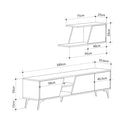 Mobile TV 1 Anta e Mensola 48x35,6x180 cm in MDF Fiona Bianco Rovere