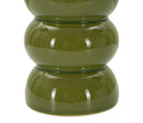 Lampada da Tavolo Torr Verde Ø25x46 cm in Ceramica e Ferro e Tessuto Verde e Bianco      