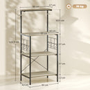 Scaffale Cucina a 4 Livelli in Stile Industriale 60x42x134,5 cm Struttura in Metallo Rovere   