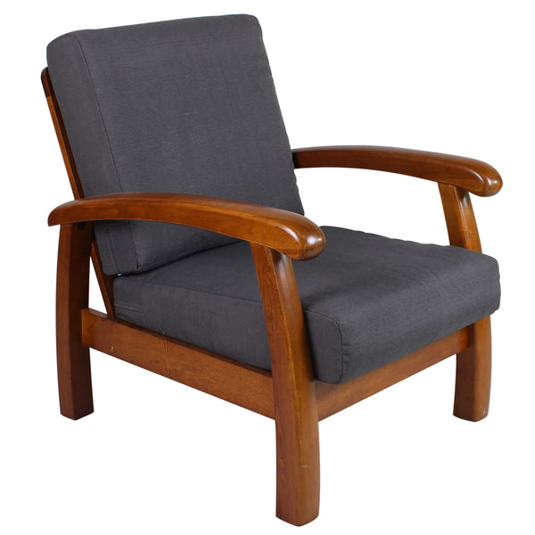 online Fauteuil en bois avec coussins 66x85x83cm Vandi Gris