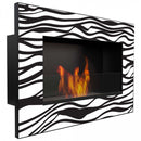 Camino a Bioetanolo da Parete 60x40 cm Flig Huston Zebrato Con Vetro