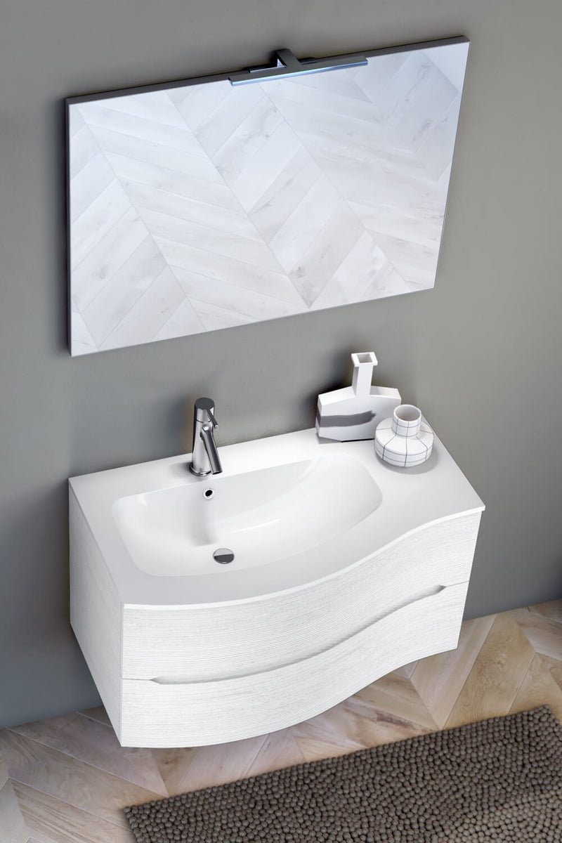 Mobile Bagno Sospeso 91,5cm TFT Swing Bianco Cromato 2S