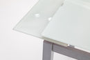 Tavolo Allungabile in Metallo 110/170x70x76cm TFT Glass Bianco Grigio