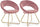 Lot de 2 Fauteuils 58x69x81 cm en Polyester Effet Velours Rose