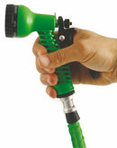 Tubo Pompa Canna dell'Acqua Estensibile 30 mt con Pistola Soriani Gardenlike Verde