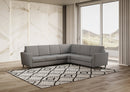 Divano Angolare 6 Posti 288x248x85 cm Yasel in Tessuto Grigio
