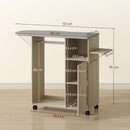 Mobile Asse da Stiro in Effetto Lino Armadietto e Barra per Vestiti 127x42,5x99 cm Grigio e Color Legno      