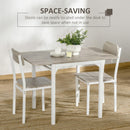 Set Tavolo e 2 Sdie da Giardino in Metallo e Legno Naturale