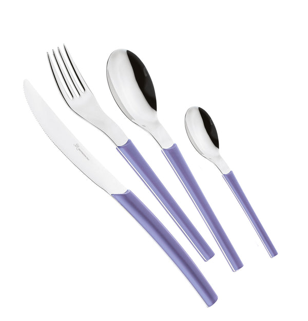 Servizio Set di Posate 24 pezzi in Acciaio Inox Eme Loto Indaco 4 sconto