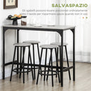 Set da Pranzo 5 Pezzi con Bancone da Bar 110x50x89,5 cm e Sgabelli in Legno e Metallo in Legno e Metallo  