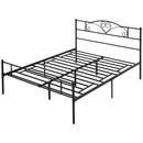 Struttura Letto Matrimoniale 160x200 cm in Acciaio con Doghe Integrate Nero