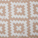 Tappeto da Esterno Reversibile 182x274 cm con Fantasia Geometrica Caffè e Bianco   