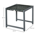 Tavolo da Giardino in Alluminio e Rattan Sintetico Grigio 50x49.5x50 cm 