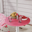 Set Tavolo e Sedie per Bambini con Ombrellone per Esterno in Acciaio Rosa      