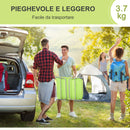 Lettino Prendisole in Acciaio Pieghevole Reclinabile Verde chiaro 