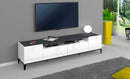 Mobile TV 2 Ante 2 Cassetti 200x40x47 cm Sunrise Bianco Lucido e Ardesia