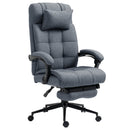 Sedia Poltrona Presidenziale da Ufficio 66x70x116-124 cm con Poggiapiedi in Tessuto Grigio
