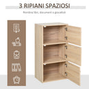 Mobili Alto Soggiorno 3 Ripiani 3 Ante 45x34x100 cm in Truciolare 