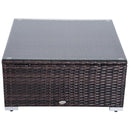Set Salotto da Giardino in Rattan Sintetico 4 Poltrone Pouf e Tavolino Marrone 