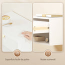 Set di 2 Comodini Sospesi 40x30x25 cm con Cassetto Canettato e Mensola Aperta in Melanina Bianco      
