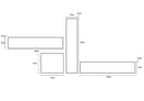 Parete Attrezzata Mobili Salotto 4 Mobili Sospesi 169x327x31cm TFT  Cube Bianco Lucido e Miele
