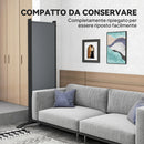 Paravento da Esterno e Interno a 4 Pannelli Pieghevole 221x50x172 cm Grigio Scuro      