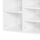 Panchina Scarpiera con Ripiani Regolabili in Legno Bianco e Grigio 104x30x48 cm 