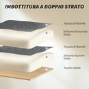 Sedia da Ufficio Girevole Reclinabile a 3 Livelli 80x80x106-114A cm con Doppia Imbottitura Poggiapiedi in Flanella Grigio Scuro      