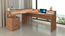Scrivania Angolare 3 Cassetti e Ripiani a Giorno 180/160x60x90 cm New Selina Rovere Wotan  