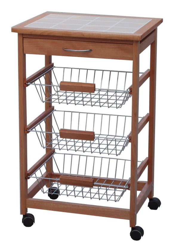 Desserte de cuisine en bois 3 paniers Tosini C002B acquista